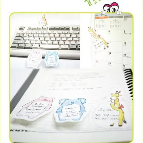 Новый Забавный милый мультяшный дизайн с животными блокнот липкий эмо коврик