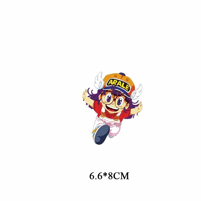 Мультфильм аниме Arale патч теплообмена виниловые наклейки для аппликация на одежду глажка стираемые наклейки полоски на одежде