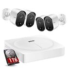 Система видеонаблюдения ZOSI Super HD, H.265 + 4-канальный видеорегистратор с жестким диском ТБ и (4) x 5 МП, камеры безопасности с PIR датчиком движения