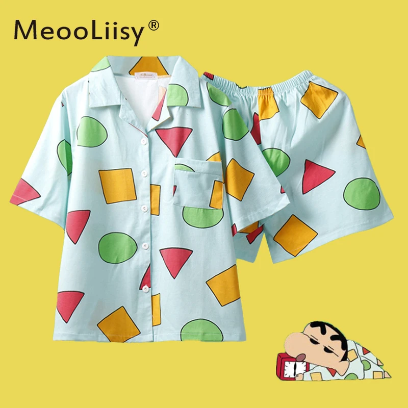MeooLiisy Pijama Women's Pajamas for Woman Summer Sleepwear Suits with Shorts Pajama Set Home Cloth