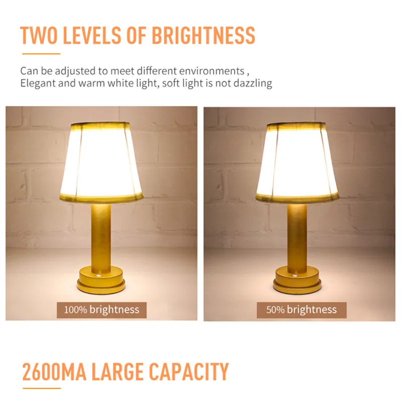 Pаспродажа Тканевая Настольная лампа с регулируемой яркостью для отеля, беспроводной светодиодный светильник для бара, кафе, дома, офиса, ресторана, ...
