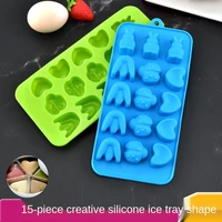 creative 15 with silicone ice cube cute little white rabbit tulip chocolate mold heart shaped 3d love cake mold beetle