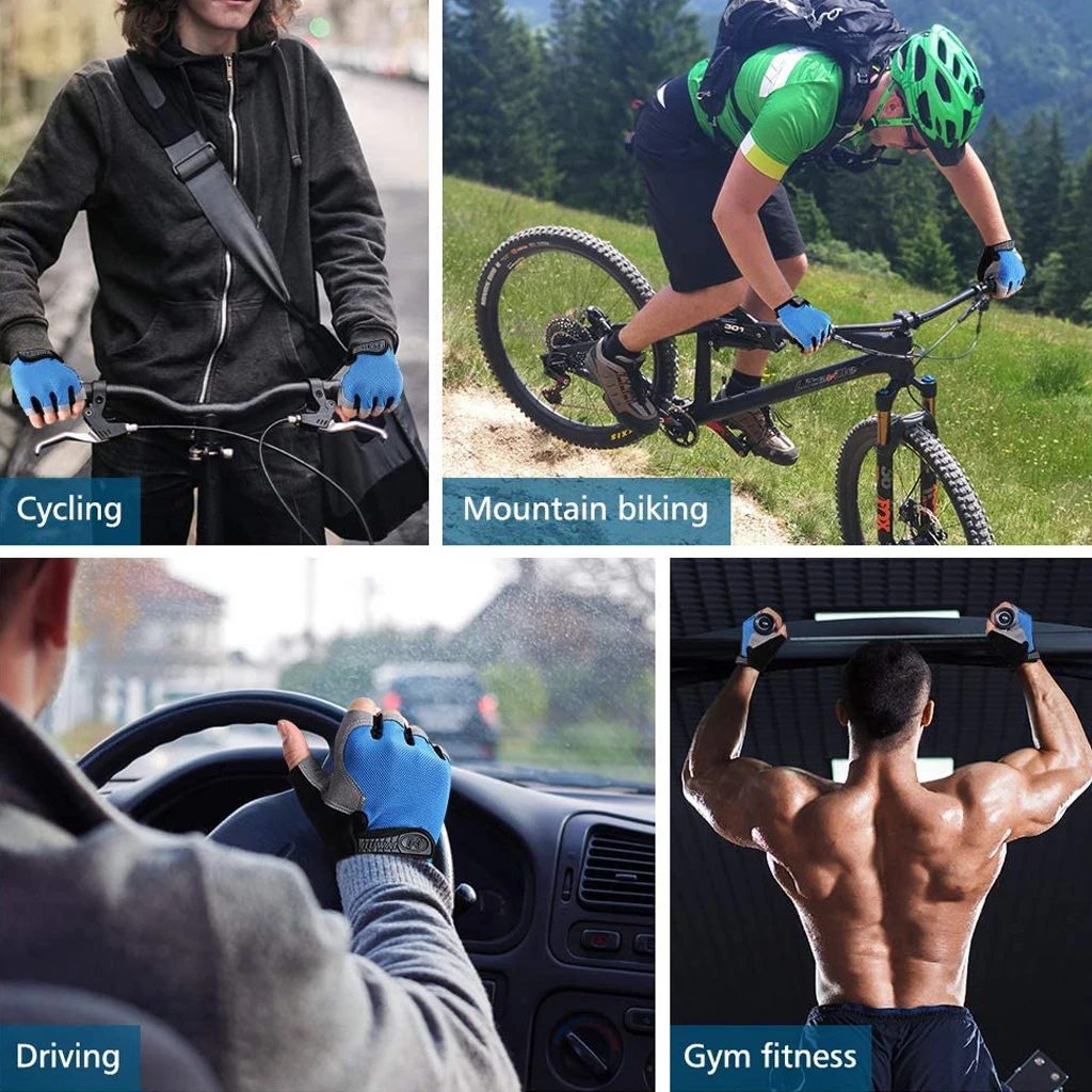 

WorthWhile Half Finger Summer Cycling Gloves Men Anti-slip Breathable Bicycle Gloves Mountain Road Bike Motorcycle Accessories