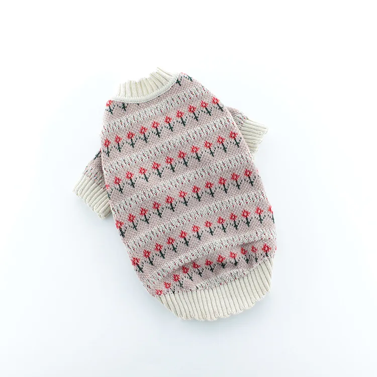 

Pet clothing 21 autumn and winter pet clothing cat clothes Bichon clothes small flowers sweater cardigan pet sweater