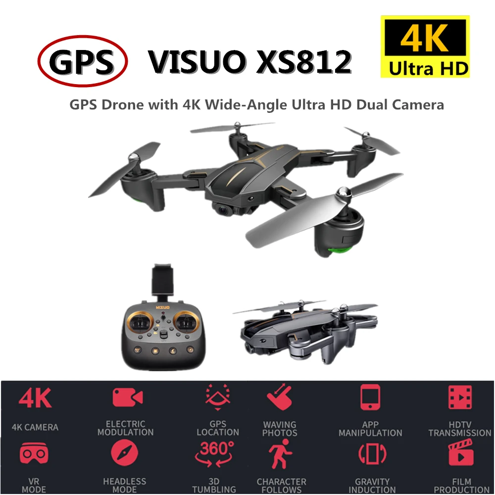 VISUO XS812 Радиоуправляемый gps Дрон с камерой 4K HD 5G wifi удержание высоты Радиоуправляемый Дрон gps Квадрокоптер Радиоуправляемый вертолет VS SG900-S SJRC Z5 Дрон