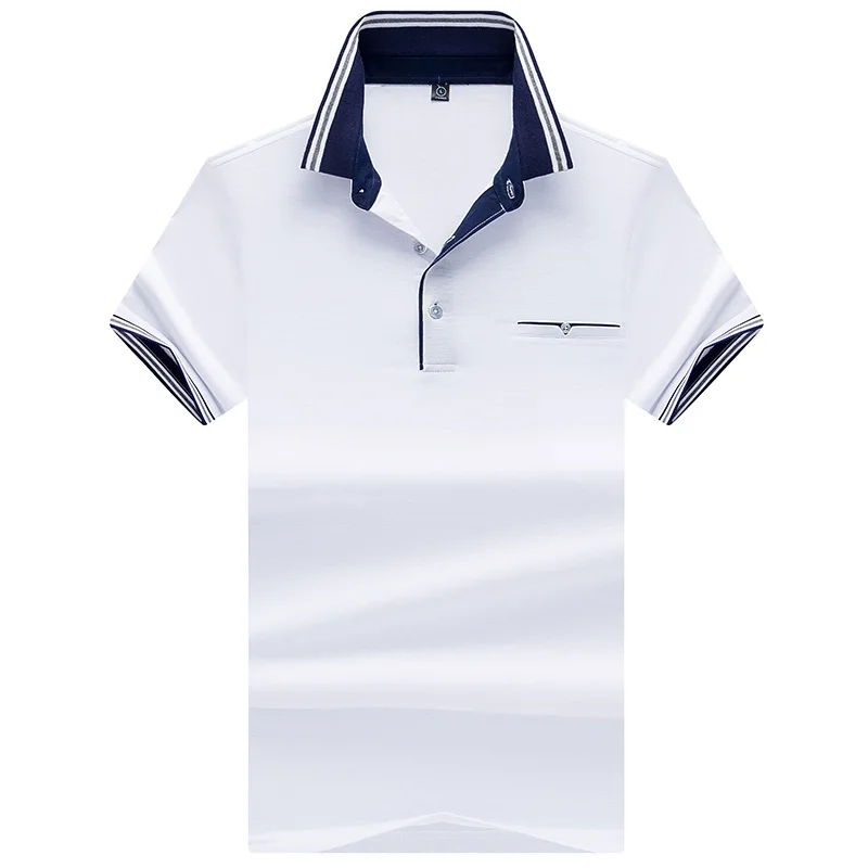 White Pocket style Hollirtiger, поло, мужская рубашка с мультяшной вышивкой, Мужская одежда, хлопок, черный, белый, красный, Джерси - Цвет: White Pocket style