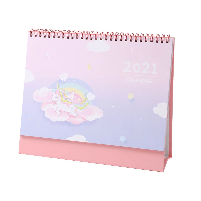 

2021 Year Lovely Unicorn and Cow Large Desk Calendar Cartoon Animals Calendars Daily Schedule Planner