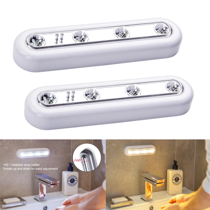 

4 LED Touch Induction Lamp Battery Powered Wireless Smart Night Lights Dimmable Motion Sensor Light For Room Kitchen Cabinet