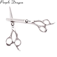 professional hair cutting scissors 6 0 jp 440c purple dragon thinning scissors hair scissors haircut set adjustable screw z9008