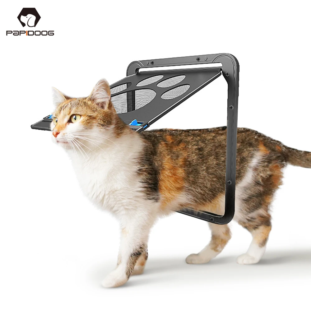 

Pet Cat Door Safe Lockable Magnetic Cat Door Screen Window Dog Flap Gate Enter Freely Puppies Gate Easy Install Fashion Security