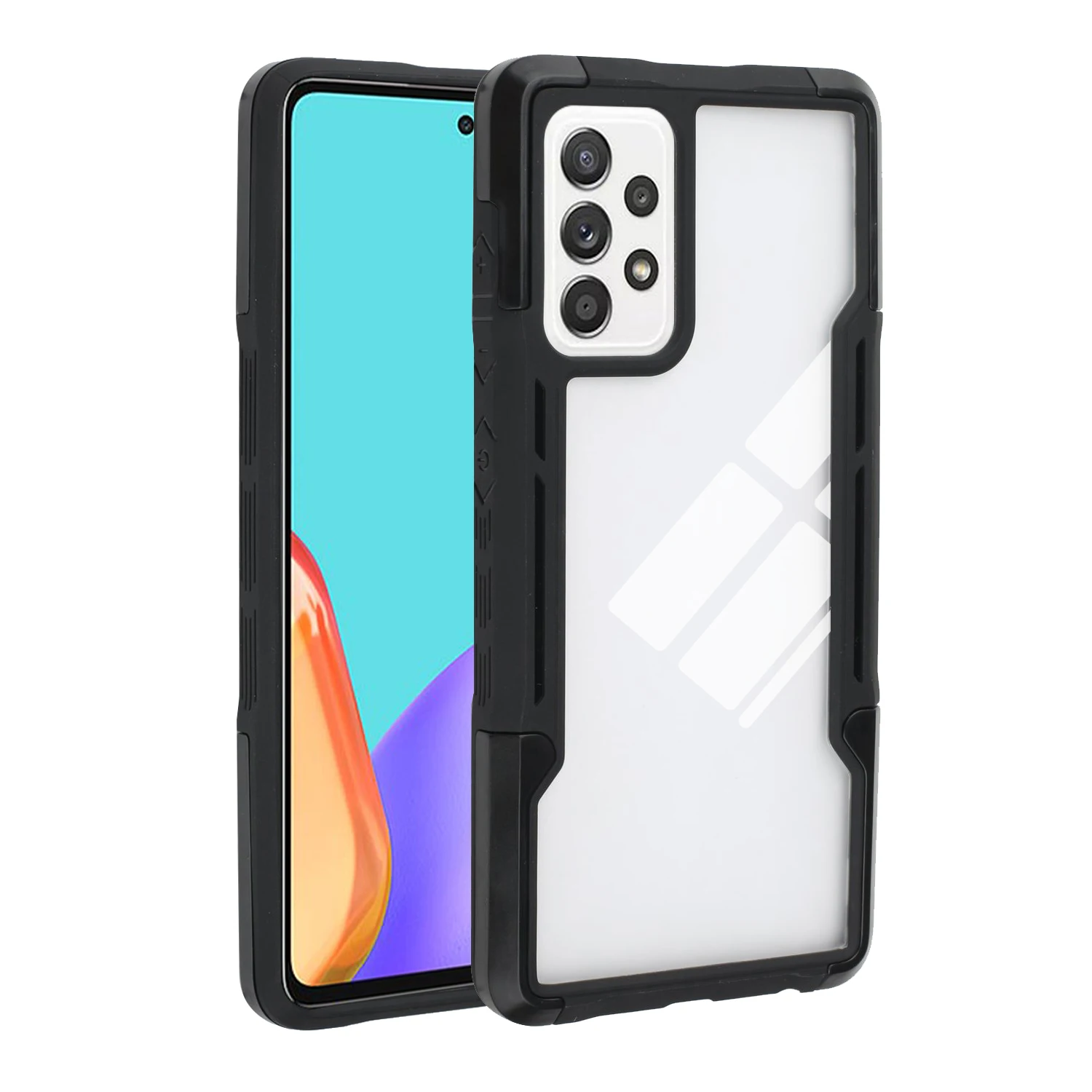 

Shockproof Armor Case For Samsung Galaxy A52 Soft TPU Silicone Bumper Transparent Acrylic Hard PC Protective Back Cover Fundas