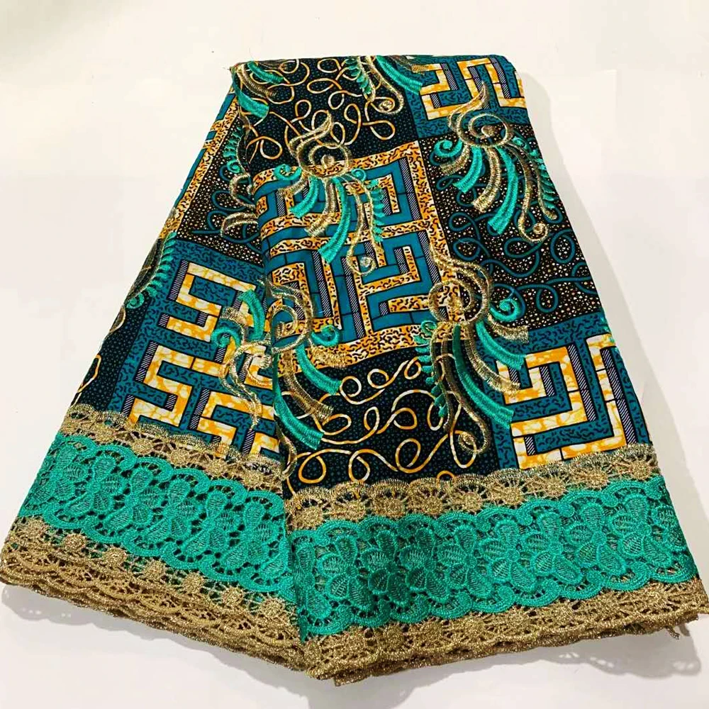 Льготная новейшая восковая ткань с шнурками африканская кружевная вышитая
