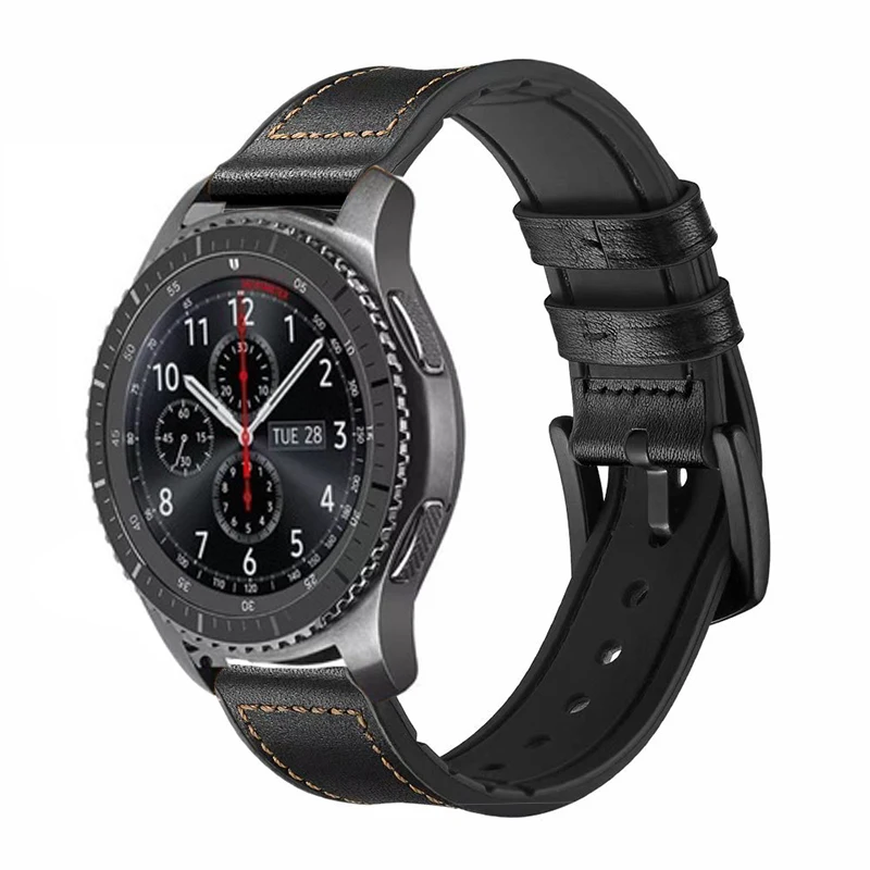 22 huami amazfit gtr 47 мм ремешок для samsung gear S3 pebble time galaxy watch 46 мм ремешок ticwatch 1 huawei GT 2 46 мм honor magic - Цвет ремешка: Черный