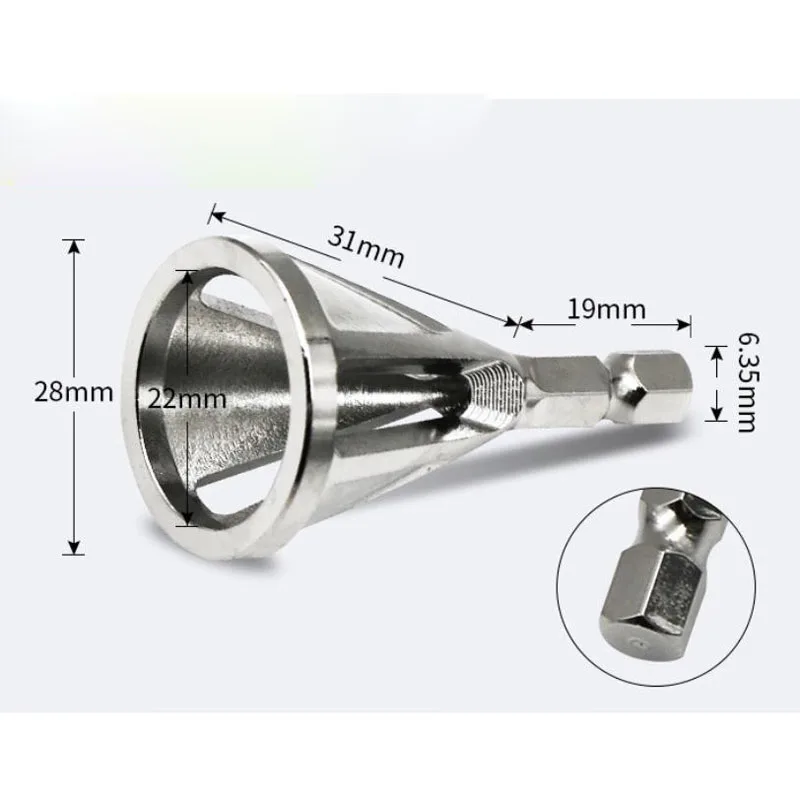 1PC Silver Cemented Carbide Deburring External Chamfer Tool Electric Drill Bit Remove Burr Polished Rusty Screws CHIZIYO |