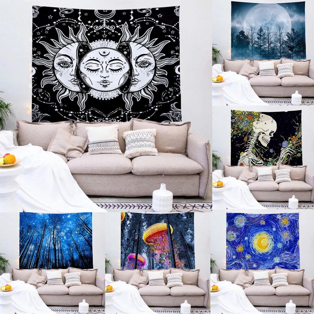 

Psychedlic Mandala Tapestry Hippie Room Wall Rectangle Hanging Blanket Art Home Decor Background LandscapeTapestry