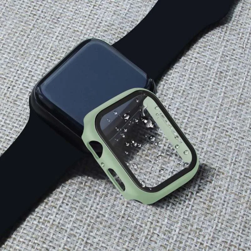 Стеклянный чехол с полным покрытием 360 для Apple Watch 41 мм 38 40 42 44 защитный iwatch S7 45
