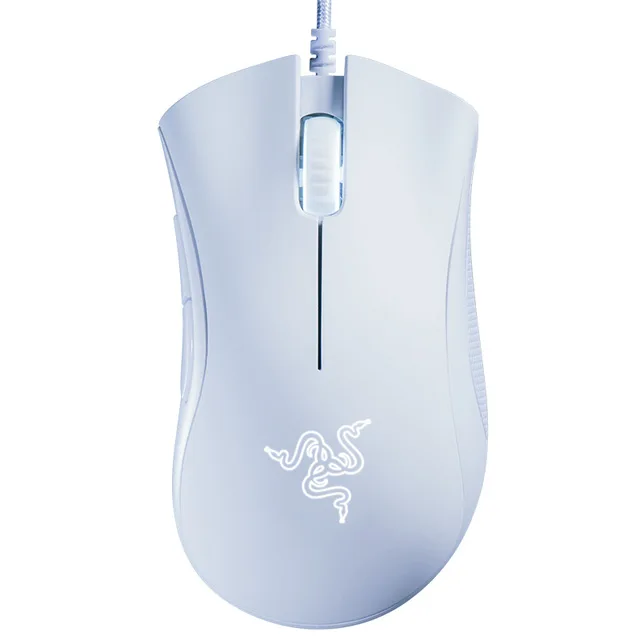 White Razer DeathAdder Essential эргономичная игровая мышь 6400 dpi оптический датчик геймера для компьютера ноутбука ПК кубики - Цвет: White