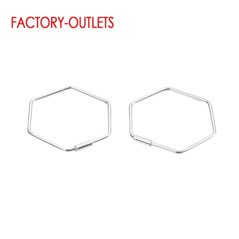 

Geometric Elements Hexagon Shape Hoop Earrings Authentic 925 Sterling Silver Needle Ear Hoops Women Statement Wedding Jewelry