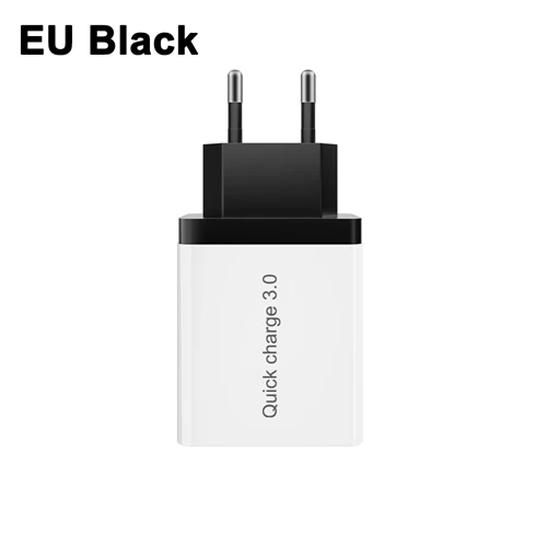 OREY 24 Вт Быстрая зарядка 3,0 быстрое зарядное устройство для samsung S10 3 порта USB зарядное устройство для huawei mate 20 QC 3,0 зарядное устройство адаптер - Тип штекера: EU Black