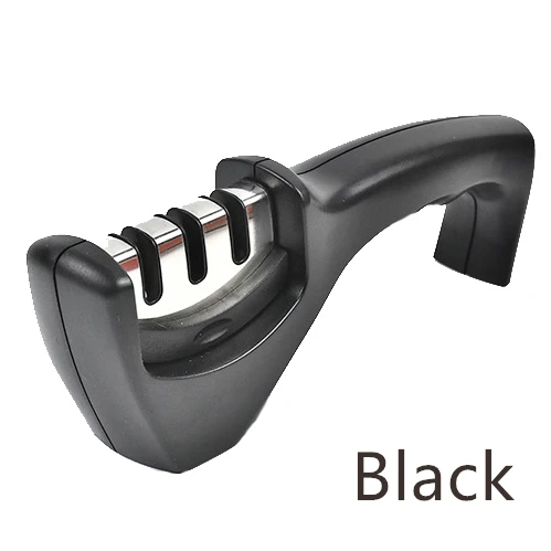 Black Rossonix Кухня с 3-я ступенями быстро Ножи точилка Кухня точильный камень алмаз Керамика Вольфрам Сталь для ножей, точильный камень - Цвет: Black