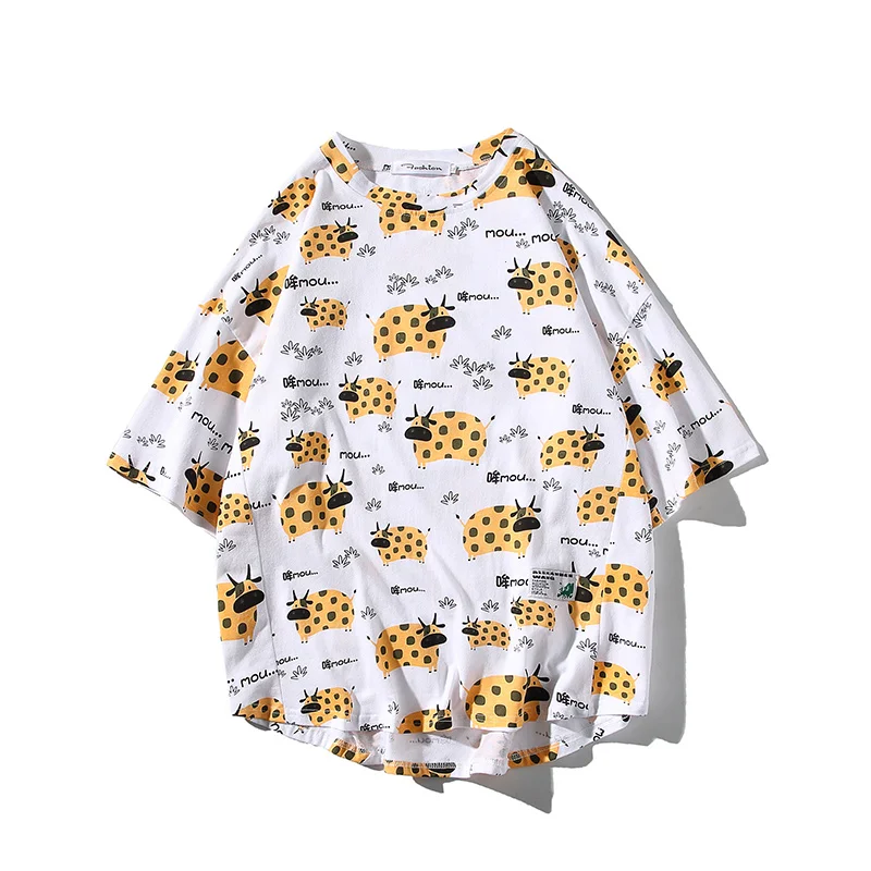 

Summer 2021 T-Shirt Men Casual Loose Short Sleeve T Shirts Man Hip Hop Streetwear Tops Tees Male Tshirt