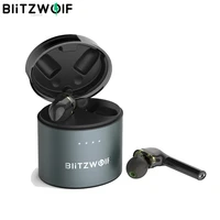 blitzwolf bw fye8 tws true wireless bluetooth compatible earphone dual dynamic driver hands free hifi earbuds ipx5 long handle