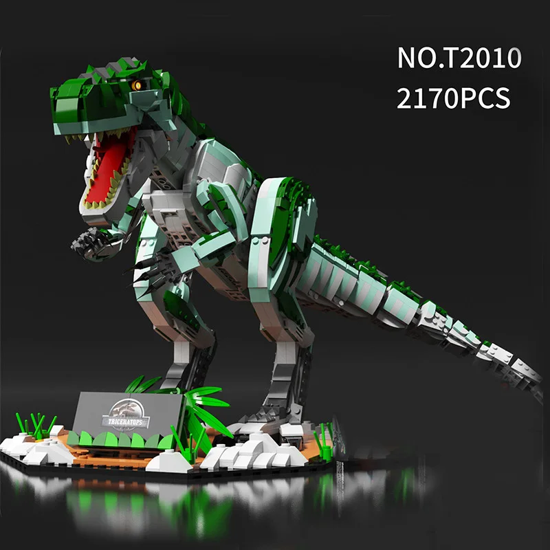 

Jurassic Dinosaur Animal World Tyrannosaurus Triceratops Despotic Dragon Building Blocks Moc Creator Brick Construction Toys