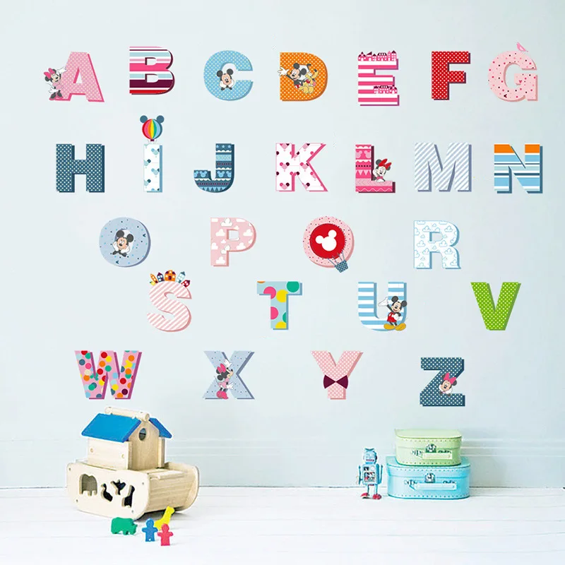 Дисней милые декоративные наклейки Микки Маус Детские водостойкие из ПВХ
