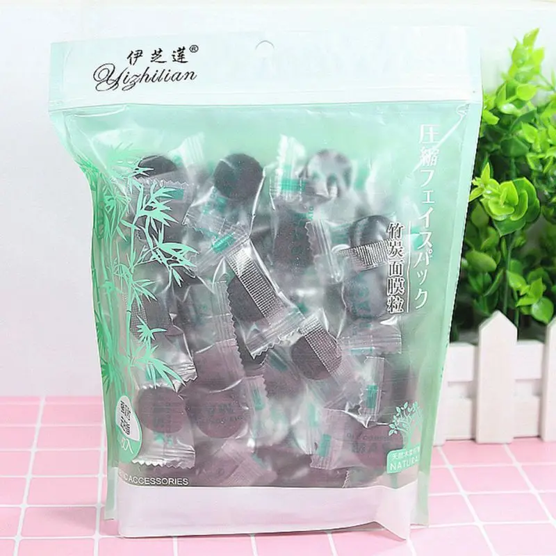 100 шт./компл. черная маска для лица сжатый древесный уголь портативная