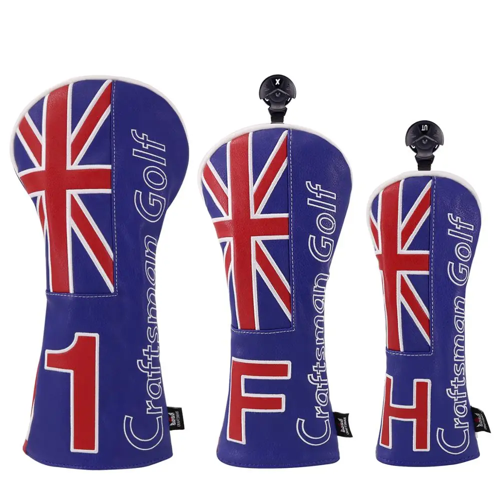 Гибридная головка для клюшек гольфа крышка флаг Великобритании со сменной