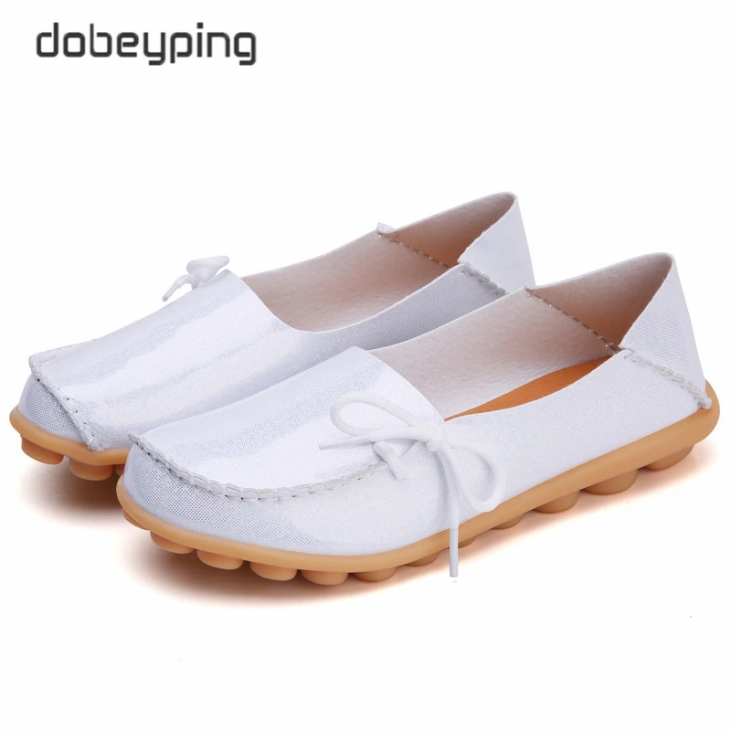 New Moccasins Women Flats Spring Autumn Woman Loafers Patent Leather Female Shoes Slip On Ballet Bowtie Women's Shoe Size 35-44