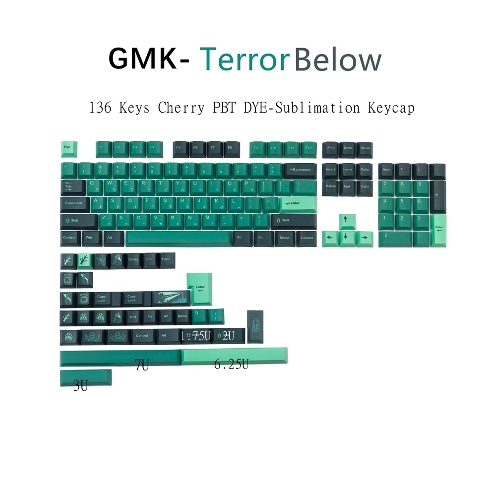 Клавиши GMK с ужасами ниже колпачки клавиш 136 клавишами Cherry PBT - Цена: 2636.05