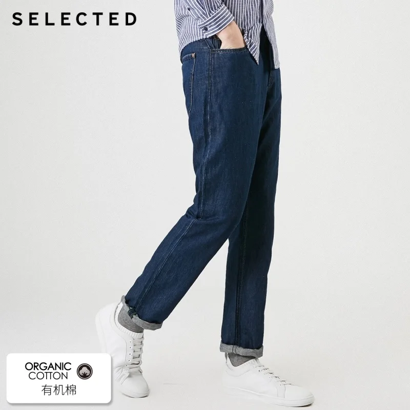 MID BLUE DENIM Отборные мужские осенние и зимние хлопковые легкие Стрейчевые выцветающие джинсы прямого кроя C | 418432529 - Цвет: MID BLUE DENIM