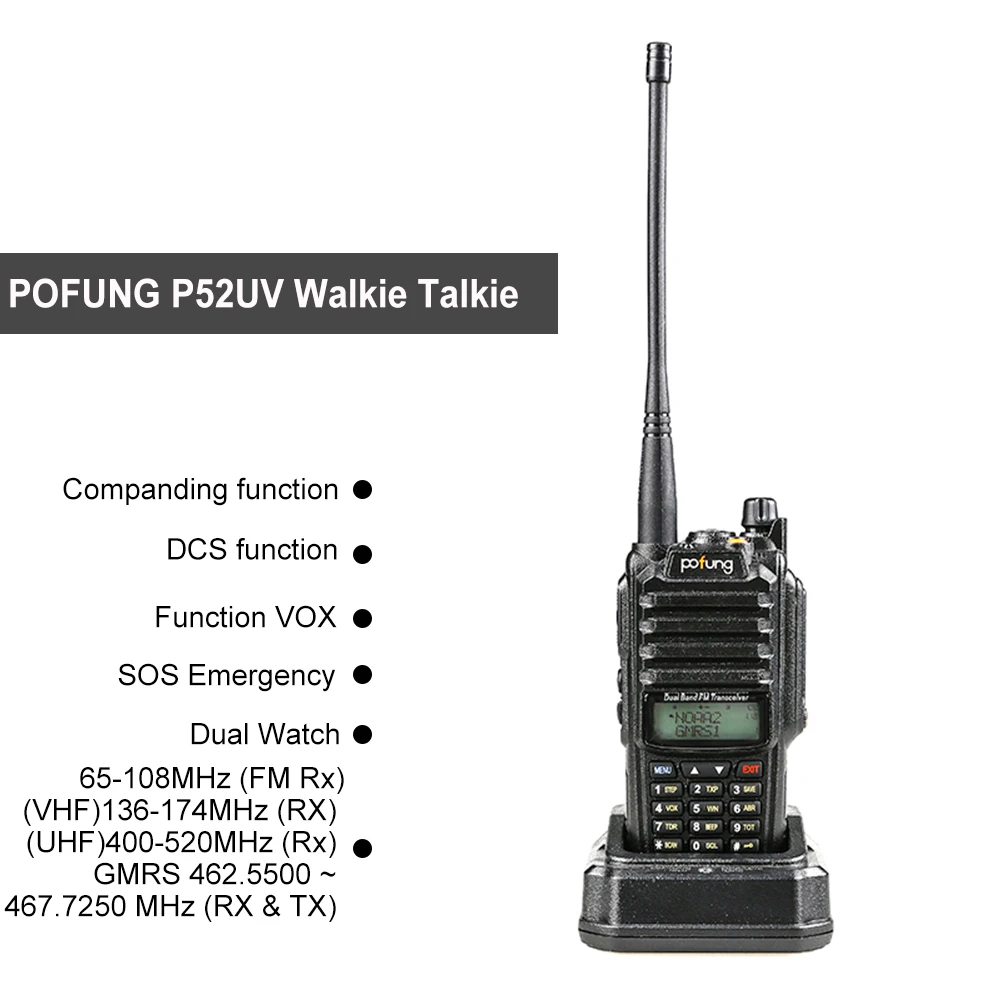 Портативная портативная рация P52UV Ручной приемопередатчик переговорное