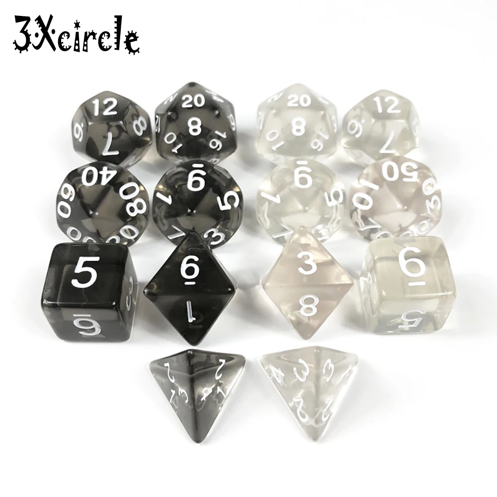 Высокое качество 7 шт./компл. Прозрачные Цифровые многогранные кости насыщенного