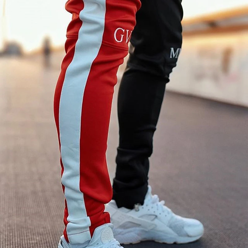 

April MOMO 2020 Men Jogger Patchwork Gyms Pants Men Fitness Bodybuilding Gyms Pants Runners Clothing Sweatpants Trousers Hombre