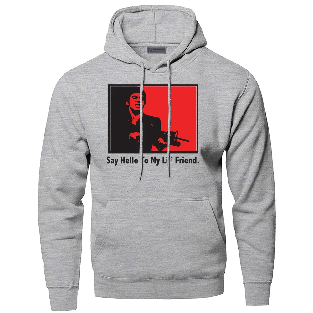 Толстовки SCARFACE с надписью Hello To My lil Friend толстовки мужская толстовка капюшоном из