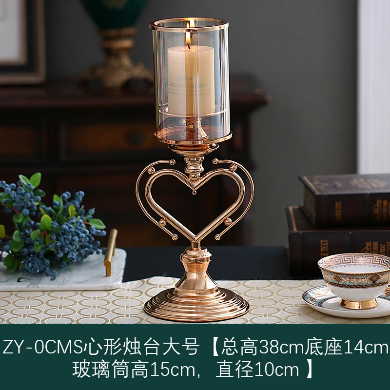 

Modern Candlestick Glass Metal Nordic Romantic Wedding Dining Table Dinner Simple Candlestick Living Room Home Decoration MM60ZT