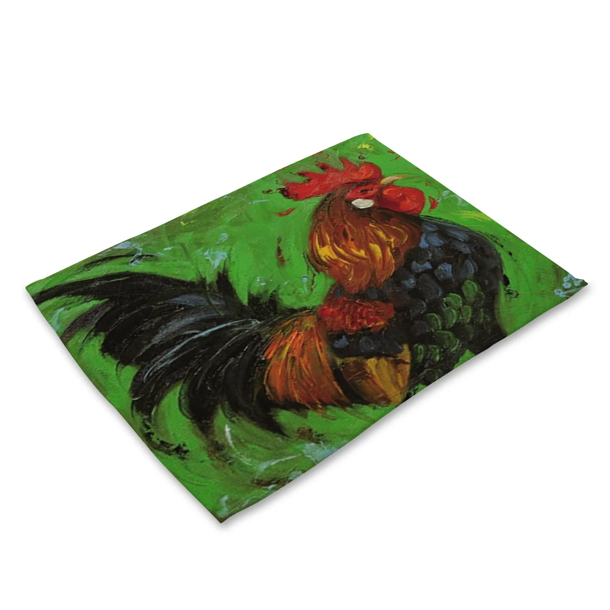 Oil Painting Cock 10 Картина маслом с изображением животного петуха льняные салфетки для кухонного стола подставки для напитков американский кантри дизайнерские вечерние украшения - Цвет: Oil Painting Cock 10
