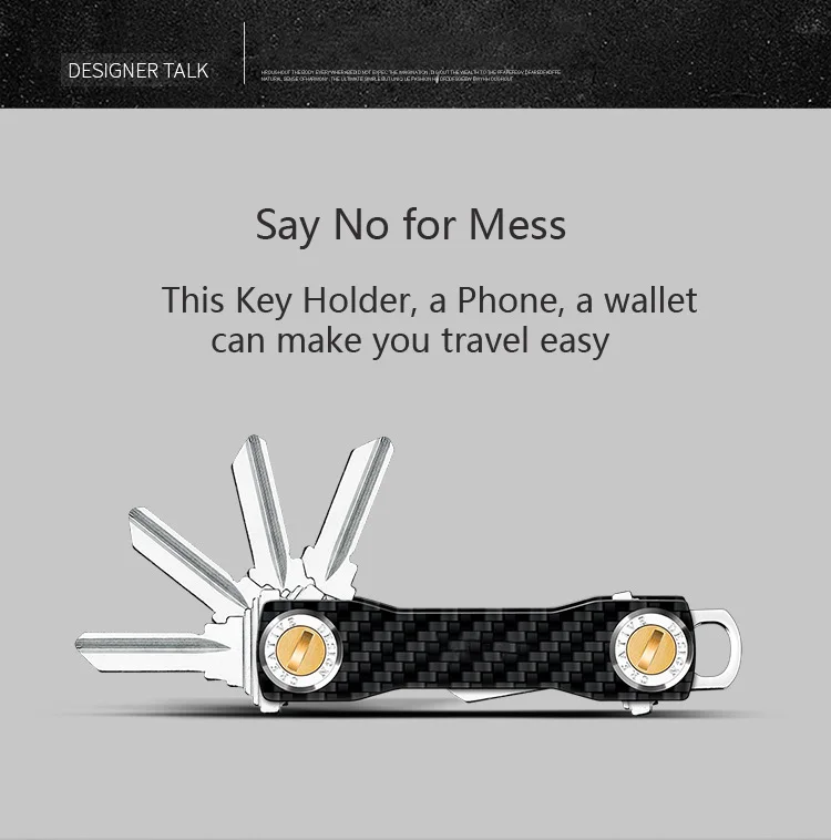 Modern - Brand 100% Carbon Key Organizer Wallet DIY Keychain EDC Pocket Key Holder Housekeeper