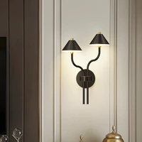 modern creative mushroom umbrella blackgold wall lamp copper led wall lamp for bedroom bedside aisle living room
