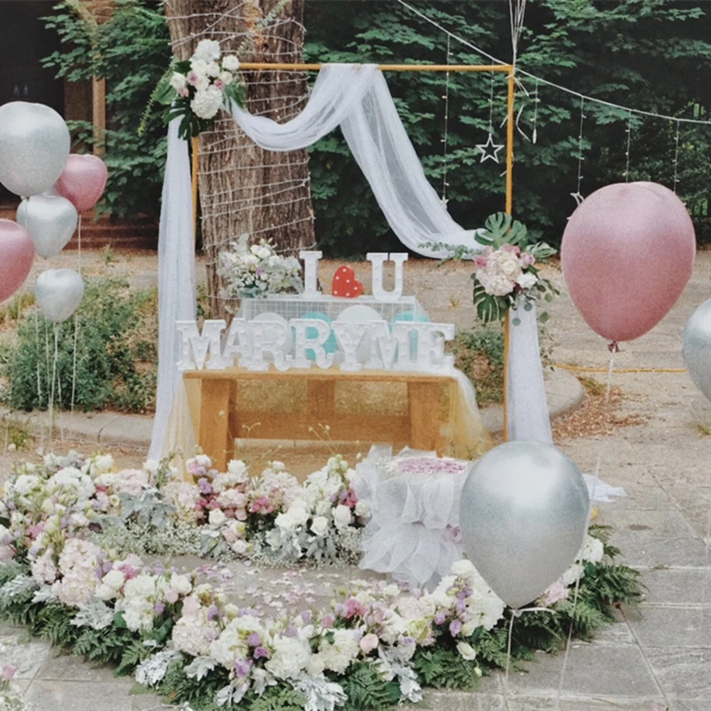 2*2 Meters wedding stage backdrops metal rack frame with fake flowers decorative flower stand event party square arch DIY shelf | Дом и сад