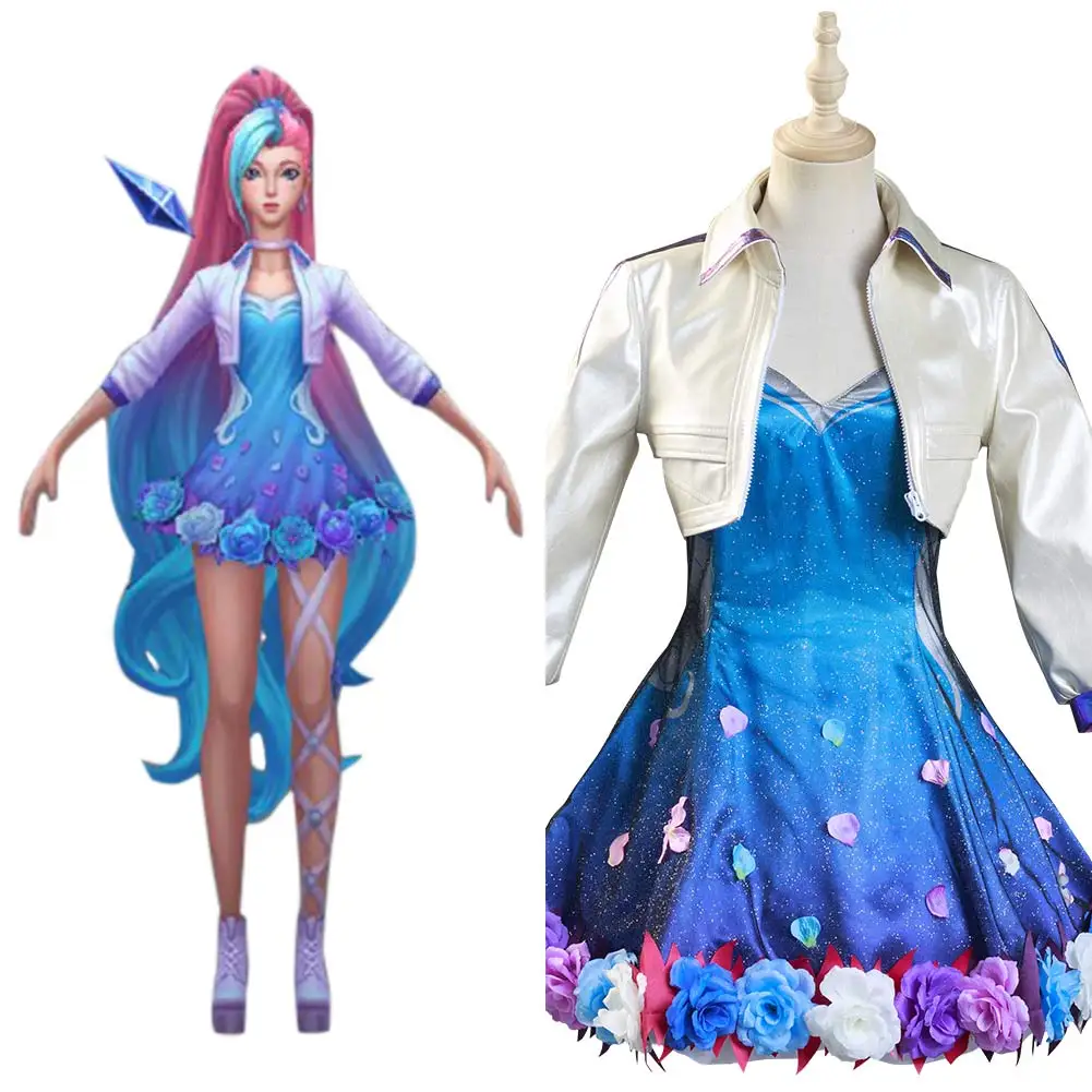 

LOL KDA Seraphine Cosplay Costume Women Dress Outfits Halloween Carnival Suit