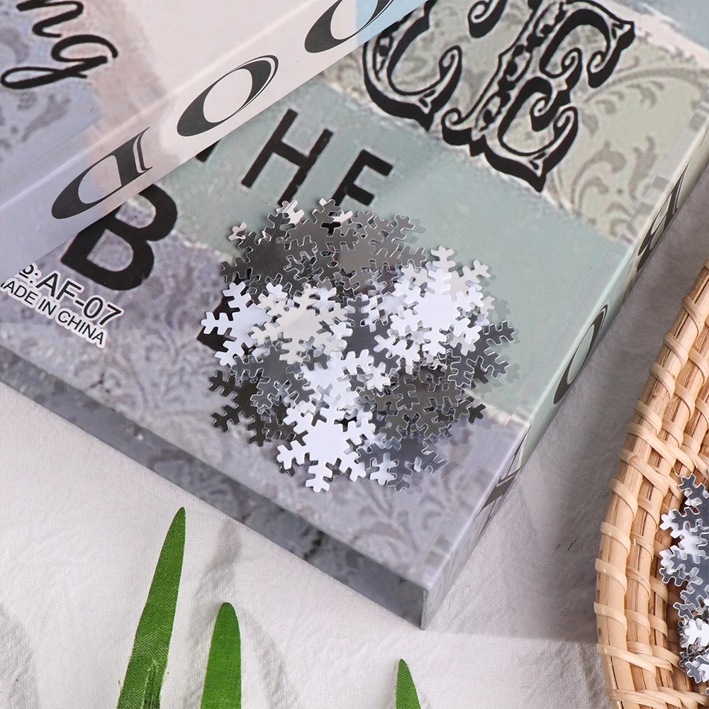 14 г Рождественский Снеговик Конфетти в форме снежинок ПВХ ледяной блеск стол