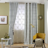 modern geometric linen blackout window curtains for living room bedroom jacquard design blinds finished drapes