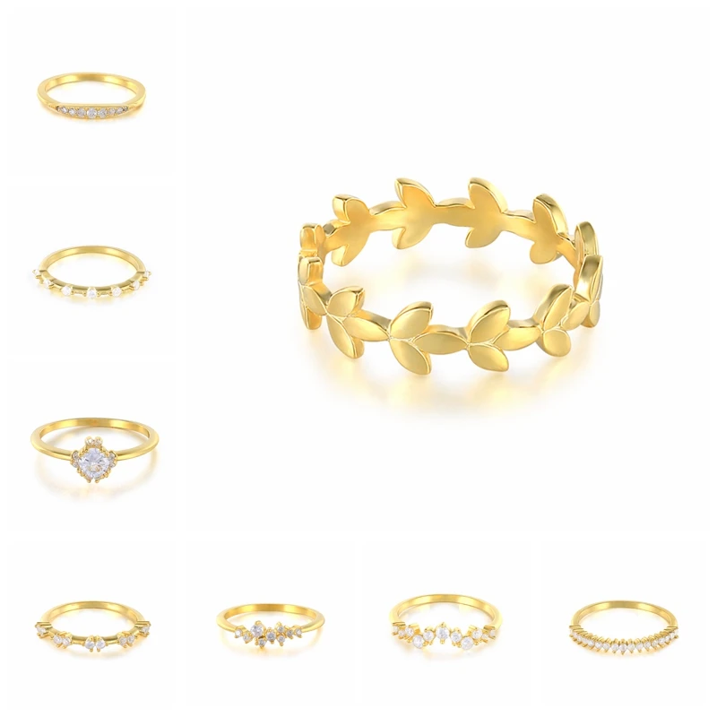 

BOAKO 3 кольца с листьями для Для женщин девочек 925 Серебряное кольцо 2020 трендовые кольца, ювелирные украшения парные кольца оптом минималистс...