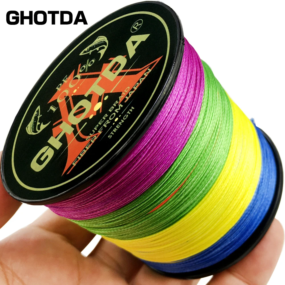 Плетеная рыболовная леска GHOTDA 4 нити 10 80 анг. Фунт. мультифиламентная