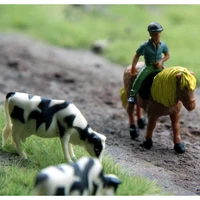 scale 164 riding miniature horse people with cows for architectural farm working man railway layout landscape