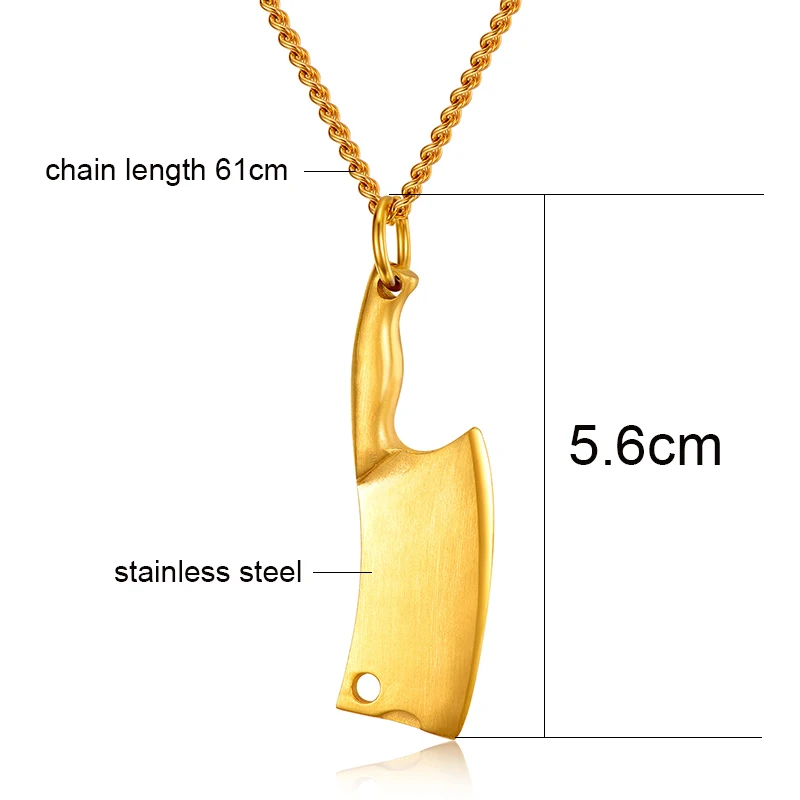 SINLEERY готическое ожерелье из нержавеющей стали с кулоном в виде кухонного ножа