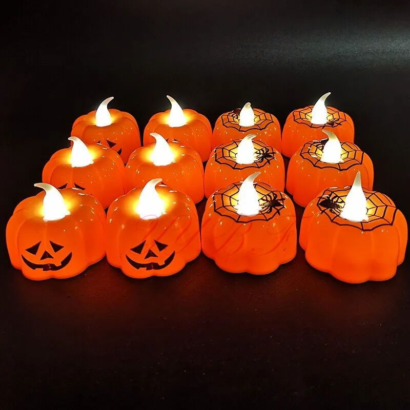 

Halloween Party Supplies LED Lights Pumpkin Candle Light Lantern Lamp Ornaments Props Halloween Home Decoration Accessories